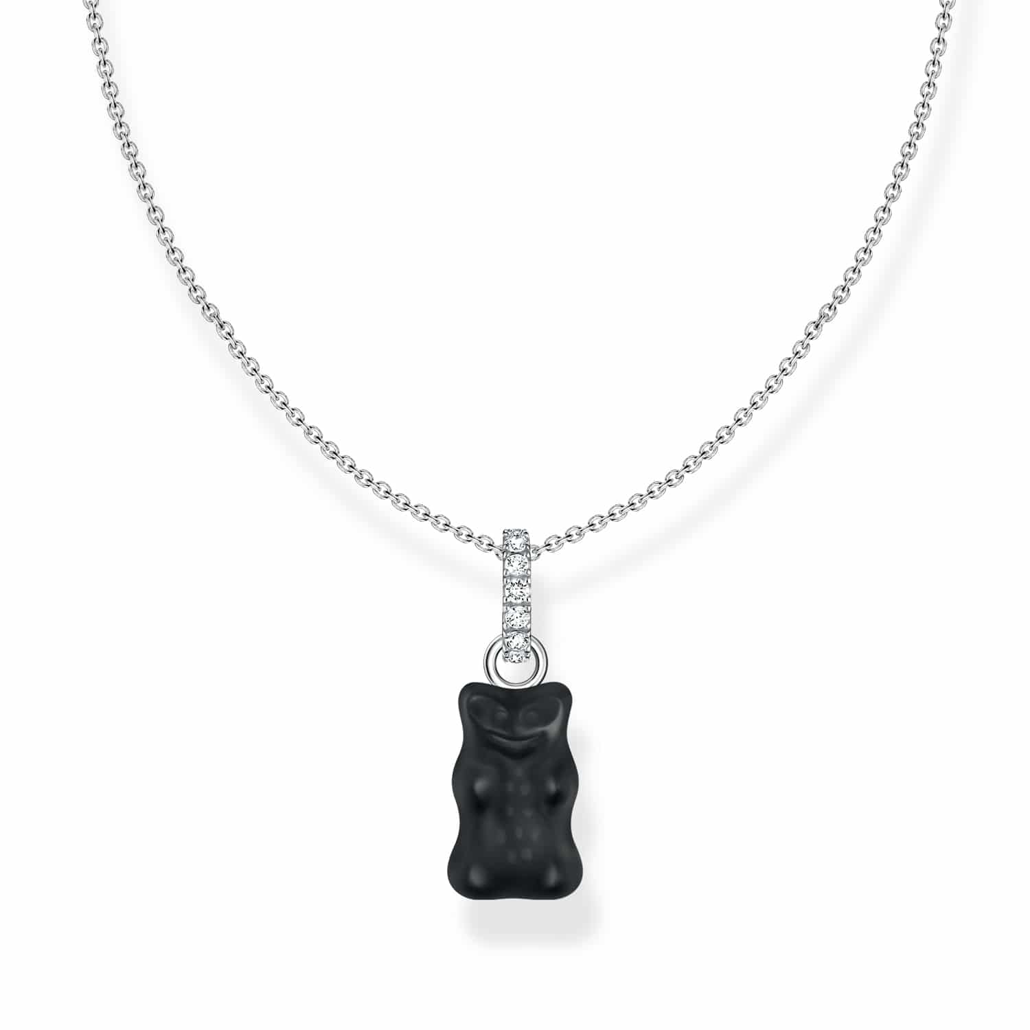 Silver Necklace Black Goldbear