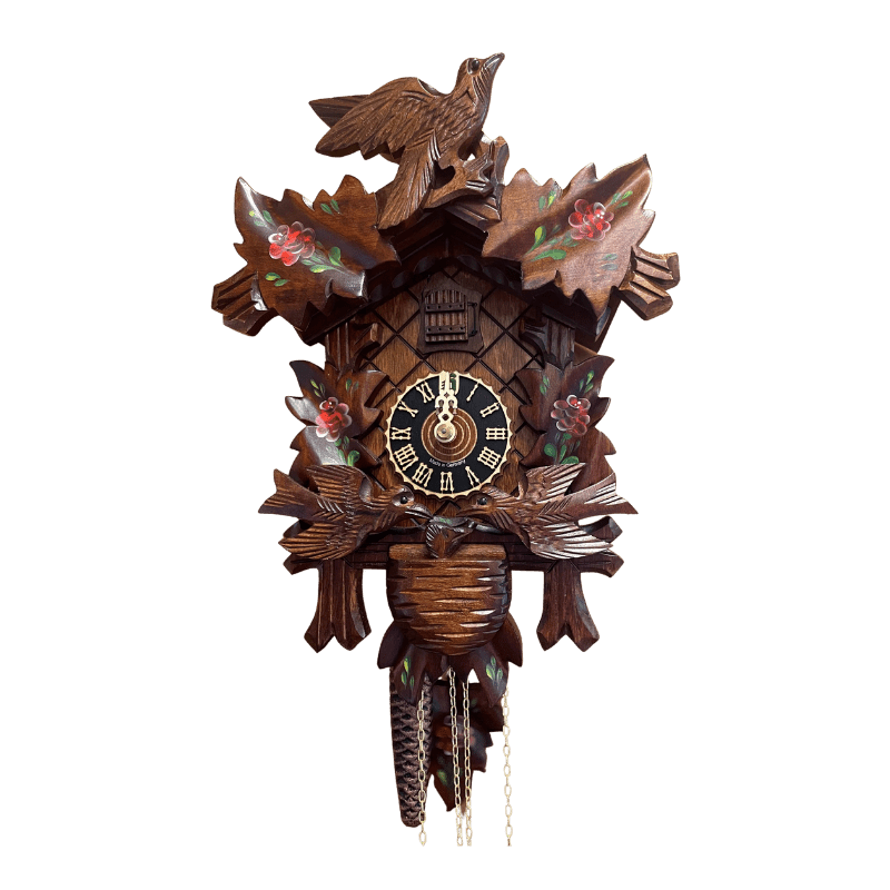Moving Birds With Roses Clock 400-3RO