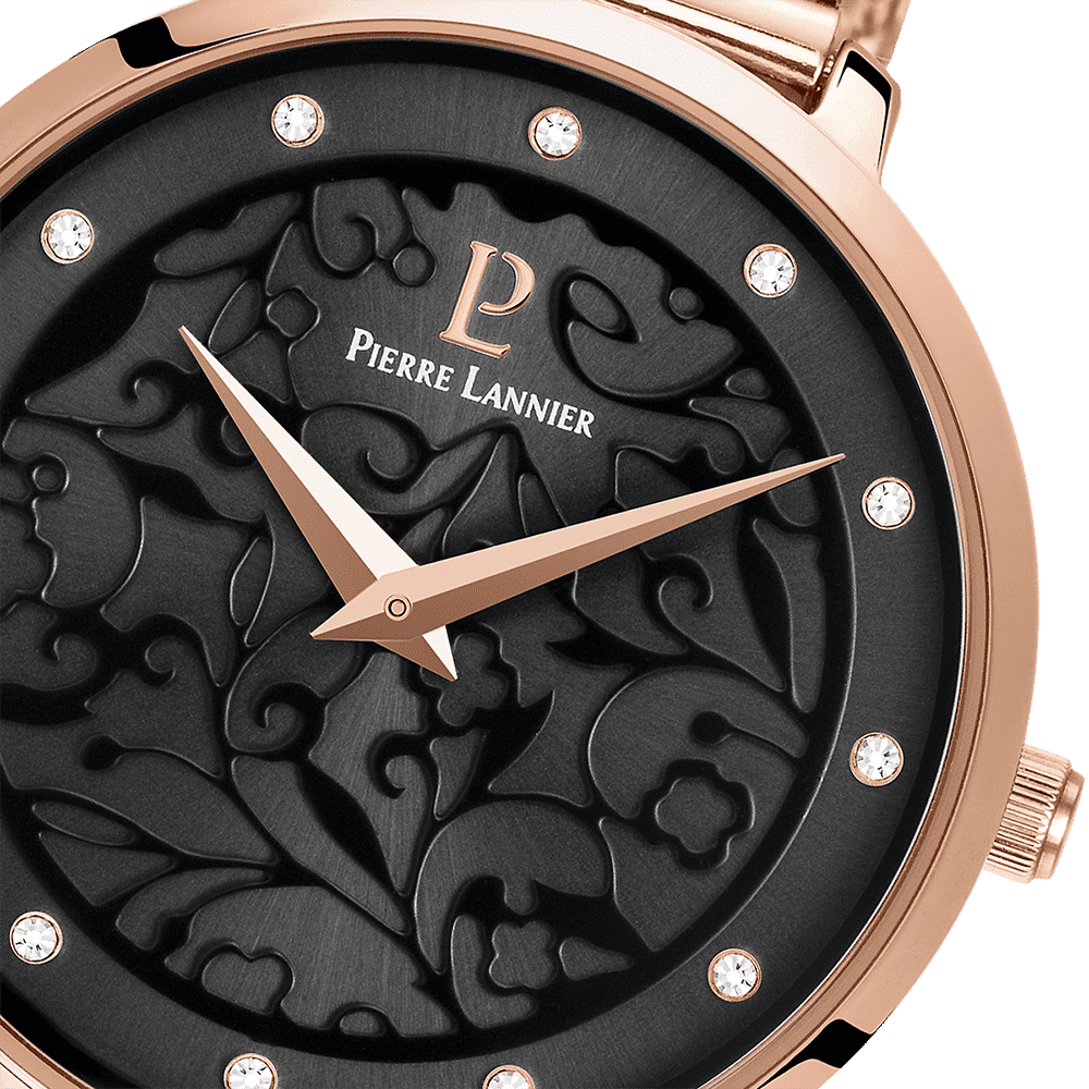 Pierre Lannier Women's Eolia Watch Black Dial with Rose Gold Strap - 039L938 - Image 2
