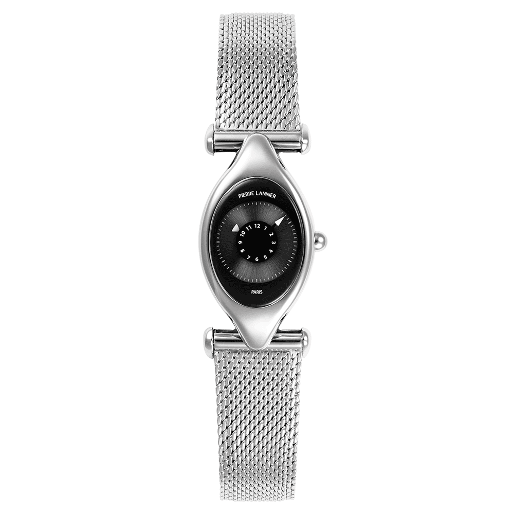 Ladies Watch OVNI Black Dial Silver Mesh 14 MM Strap - 094L631