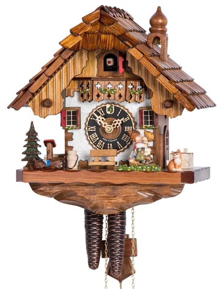 1 Day Cuckoo Clock with Moving Kissing Couple 1233