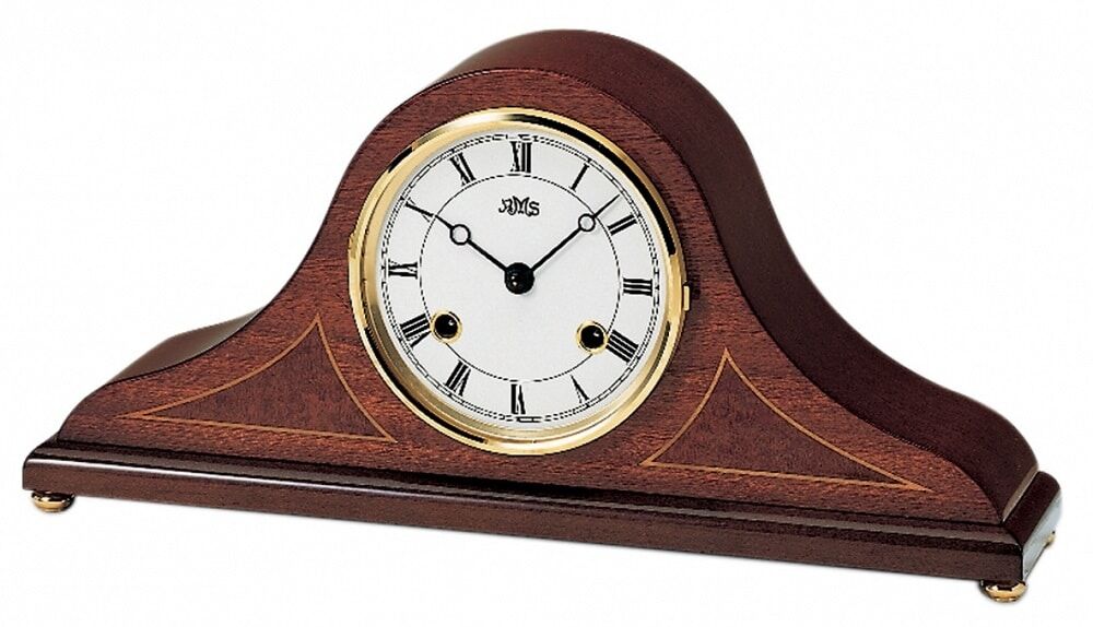 Mahogany 'Napoleon Hat' Style Mantel Clock 152 8
