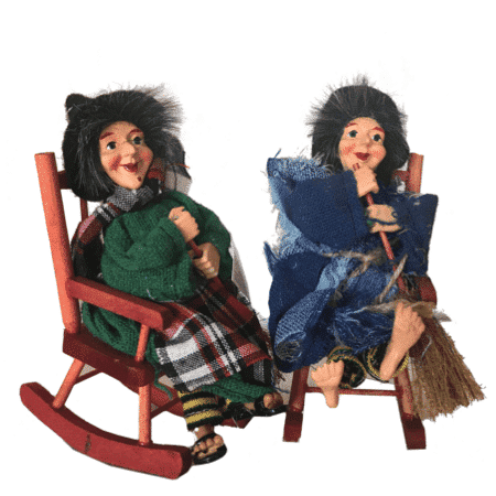 German Good Fortune Witch on Rocking Chair - 1626