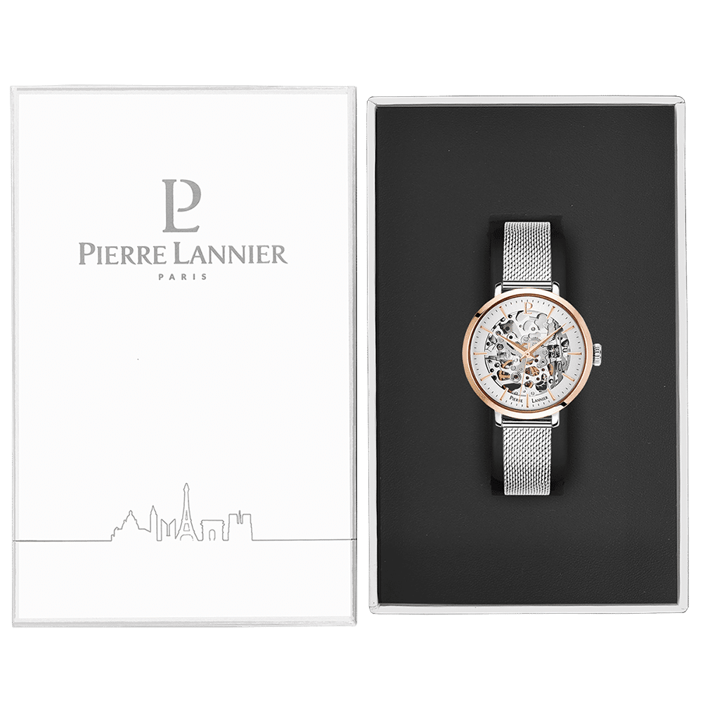 Pierre Lannier Women's Automatic Silver Dial with Silver Mesh Strap - 312B628 - Image 6