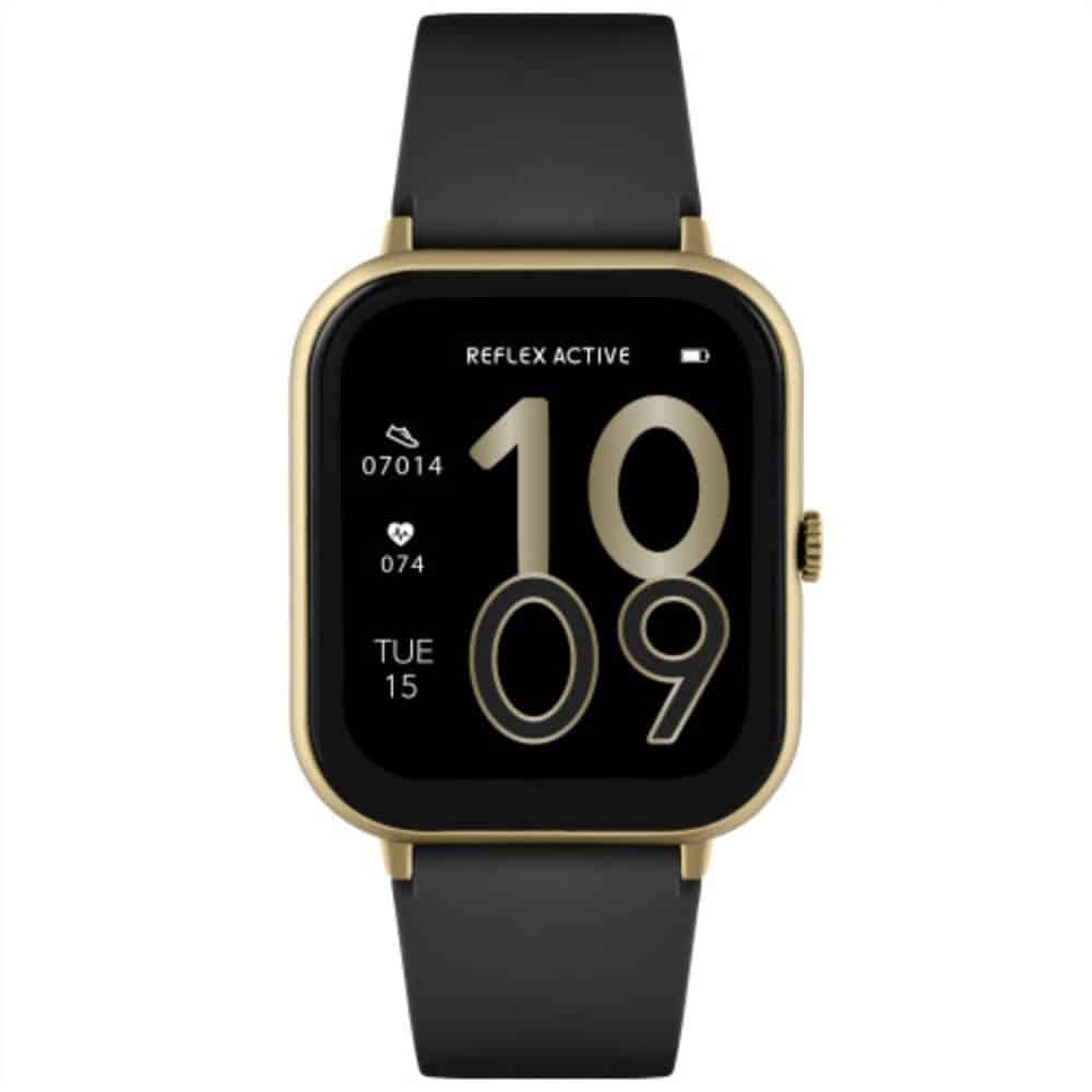 Reflex Active Series 23 Gold Case & Black Silicone Strap Smart Watch - RA23-2168