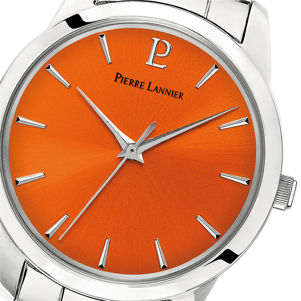 Ladies Set Roxane Orange Dial Silver Steel Strap - Image 4