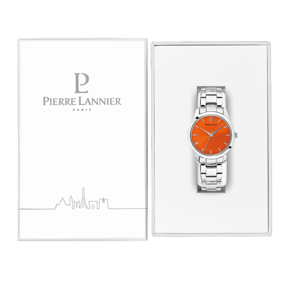 Roxane Watch with orange dial and stainless steel strap - 069G651 - Image 5