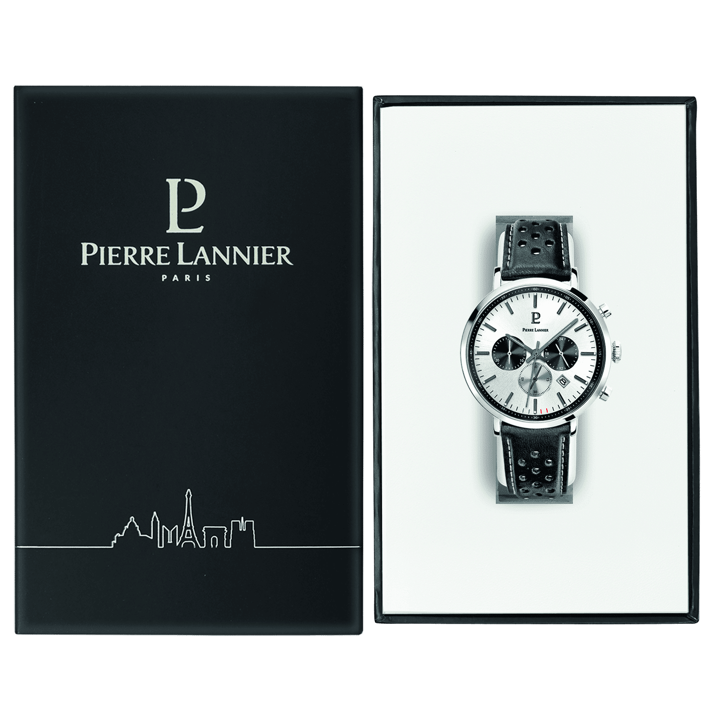 Baron with white dial and black leather strap - 219G123 - Image 5