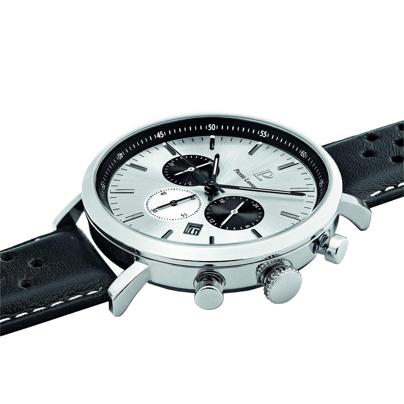 Baron with white dial and black leather strap - 219G123 - Image 2