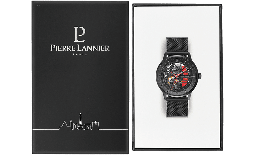 Caliper with black and red dial and milanese strap - 338A439 - Image 5