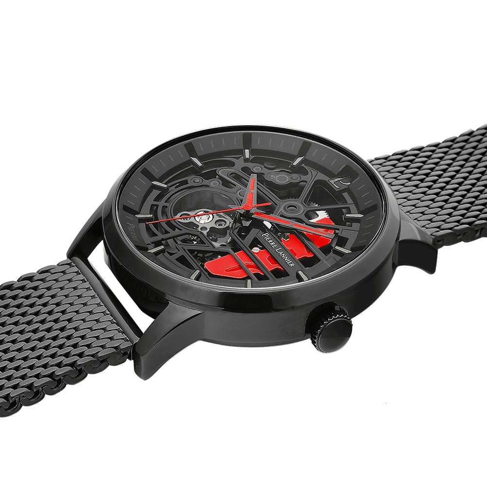 Caliper with black and red dial and milanese strap - 338A439 - Image 2