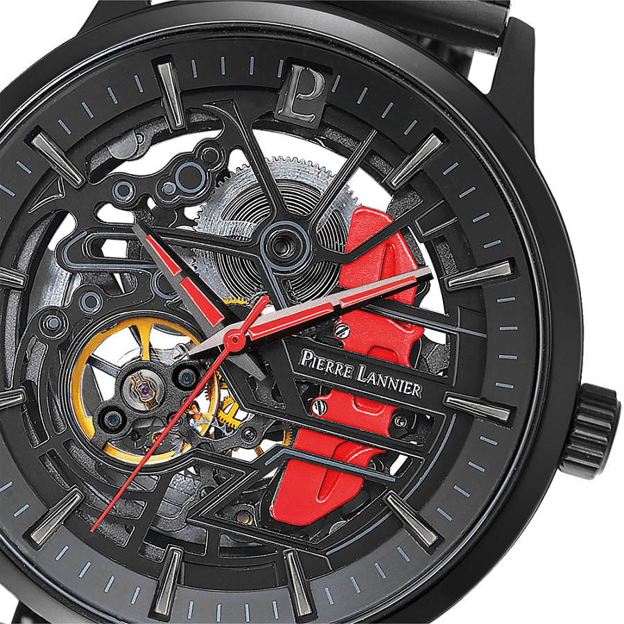 Caliper with black and red dial and milanese strap - 338A439 - Image 3