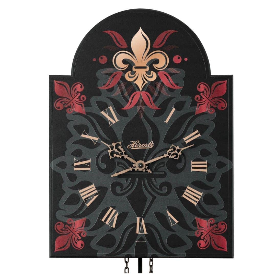 Hermle Black Mechanical Shield Wall Clock with Hour Strike -61025-000711 - Image 2