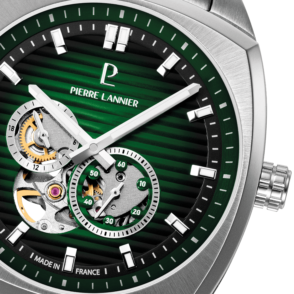 Men Watch ARCADIUS 328F171 Green Dial Silver Stainless Steel 22 MM Strap - Image 2