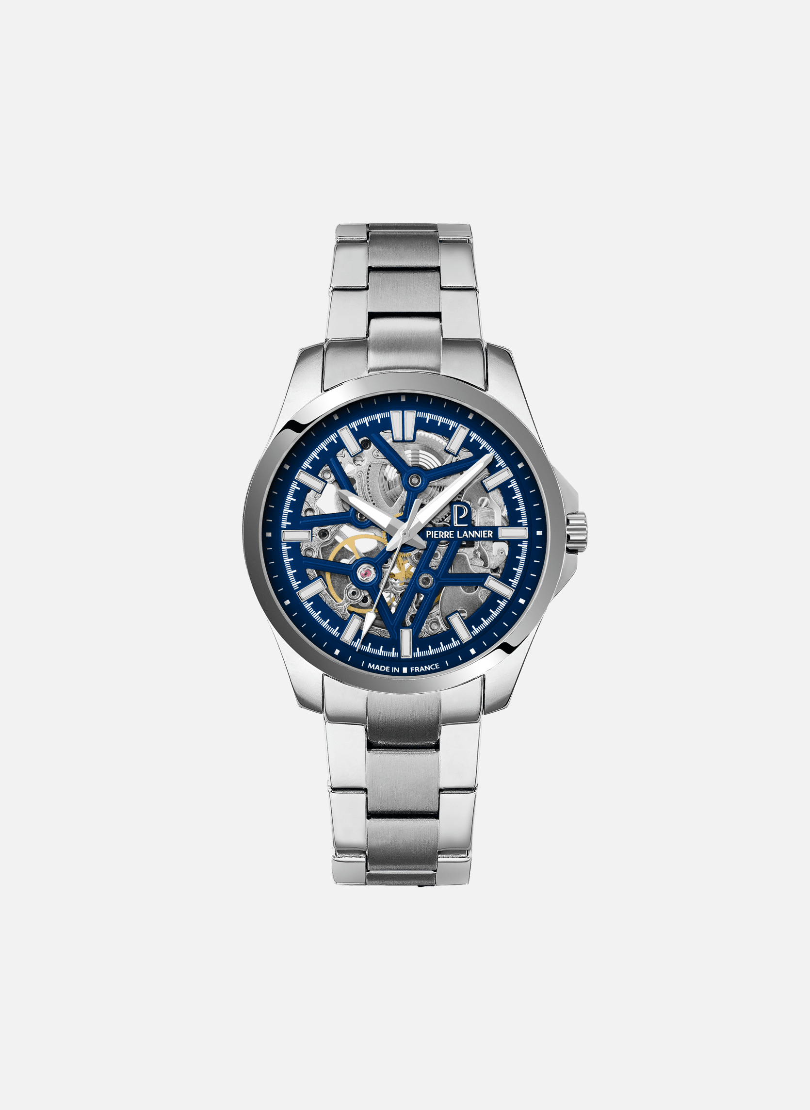 MENS Automatic Watch SKELETOM Sunray Blue Dial Silver Stainless steel - 304G161
